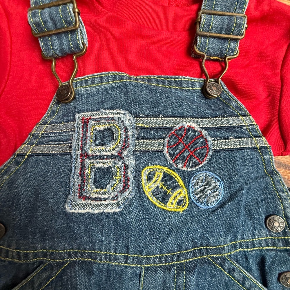 NEW Vintage Shortalls Set 6-9 Months - Picture 2 of 14